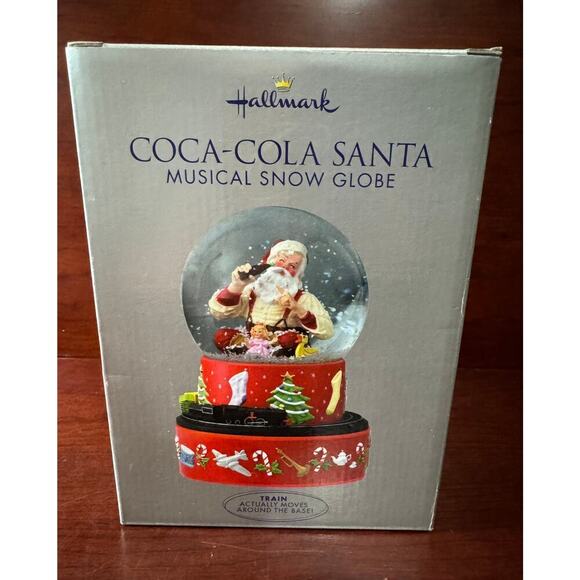 2001 Hallmark Coca-Cola Santa Musical Train Snow Globe W/ Box - Picture 5 of 7